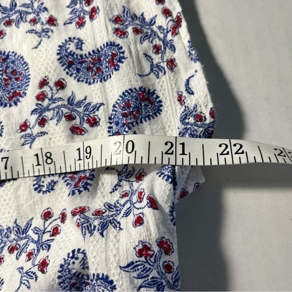 Ruff Hewn Red White Blue Paisley Tank Button Down Blouse Women’s Size Large - Picture 8 of 9